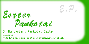 eszter pankotai business card